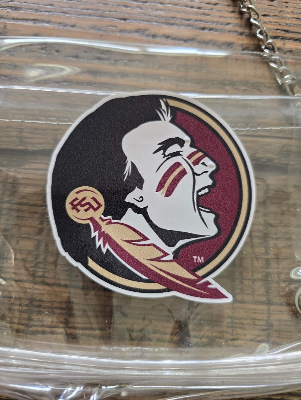Clear Game Day Pouch with FSU Garnet and Gold Team Emblem